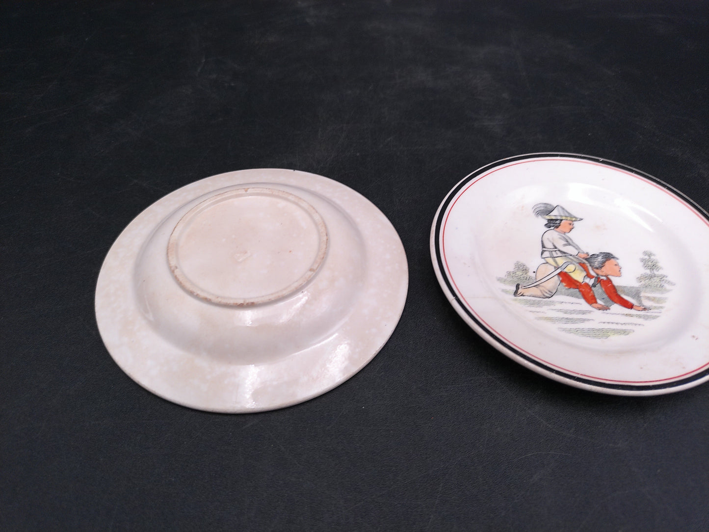 Set of 2 Vintage Plates with Children Playing