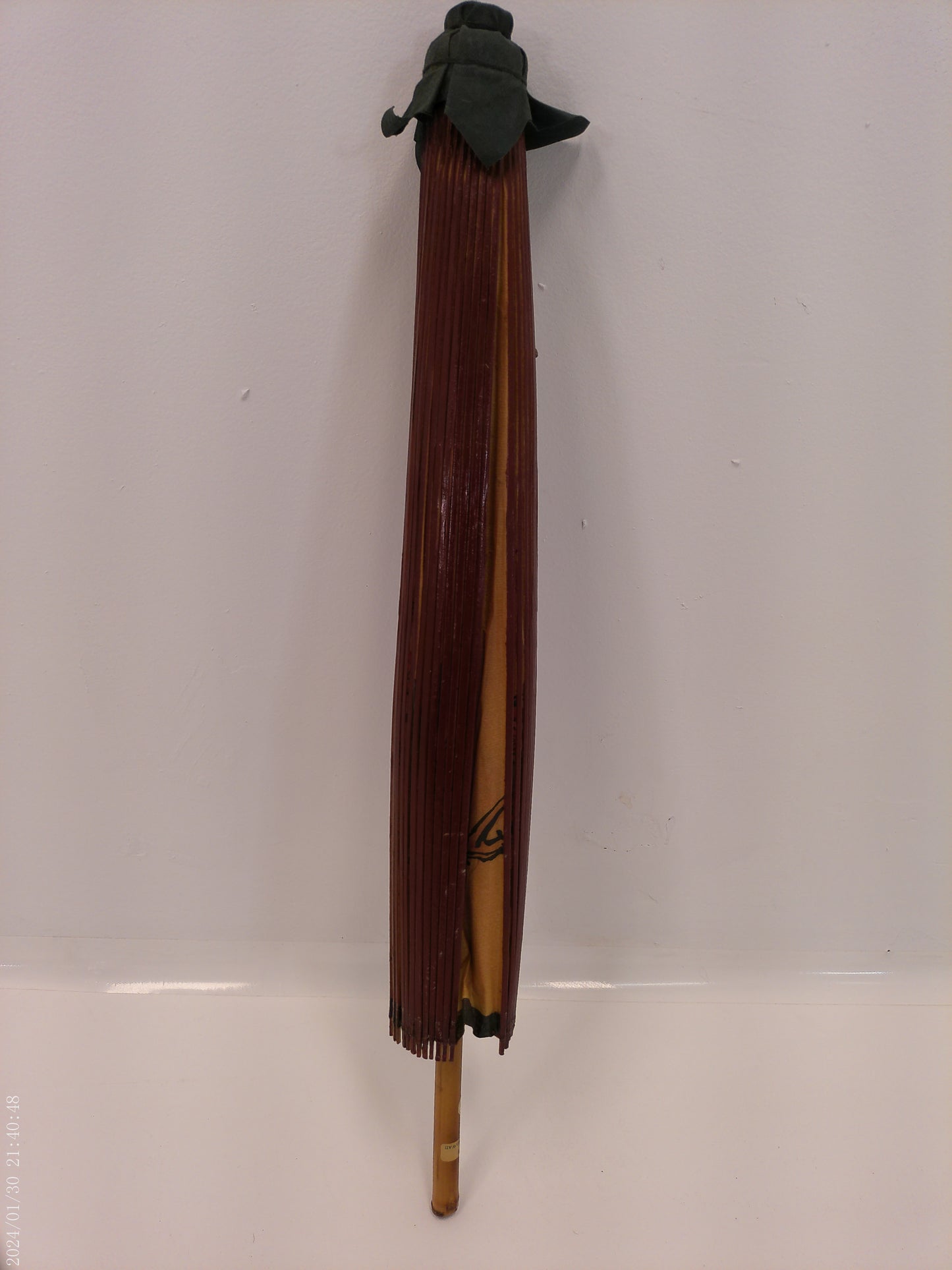Asian Antique Hand Made Large Umbrella Wood Handle