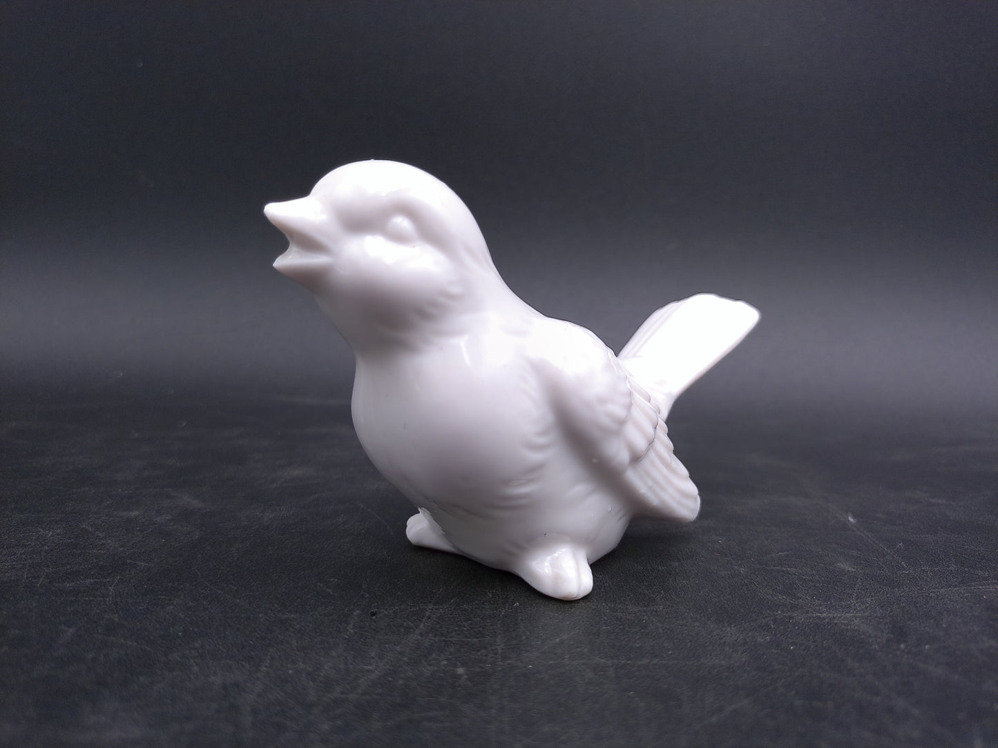 White Porcelain Bird Sparrow Figurine