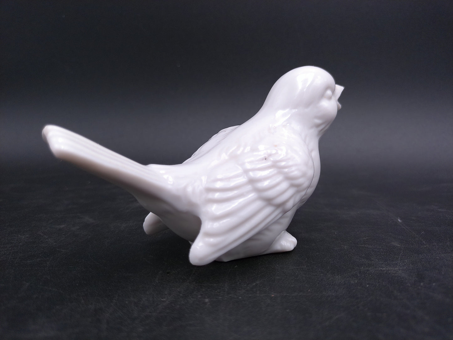 White Porcelain Bird Sparrow Figurine