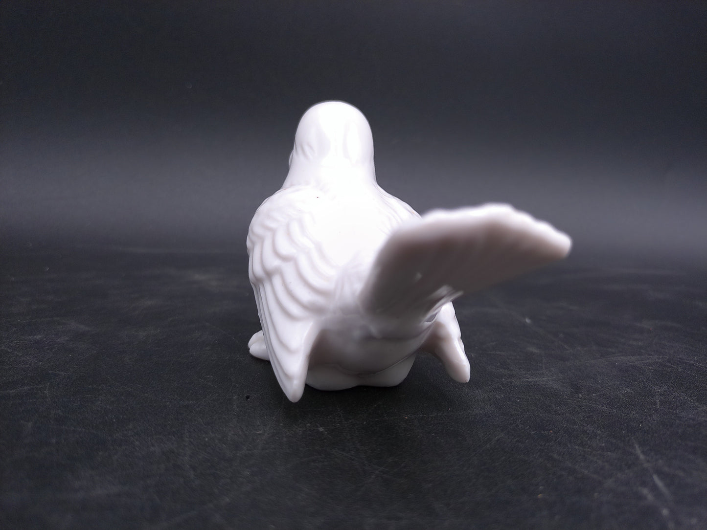 White Porcelain Bird Sparrow Figurine