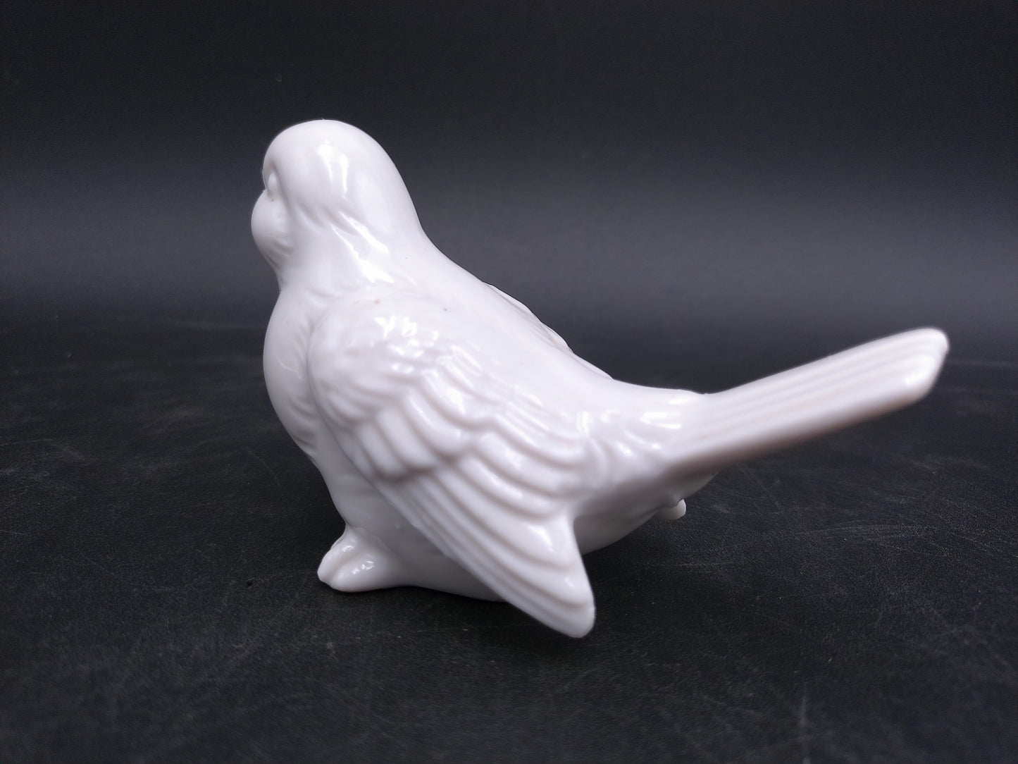White Porcelain Bird Sparrow Figurine