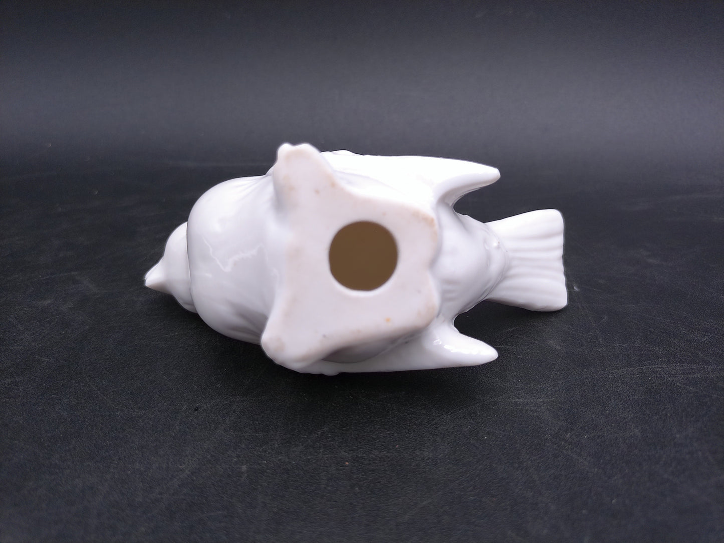 White Porcelain Bird Sparrow Figurine