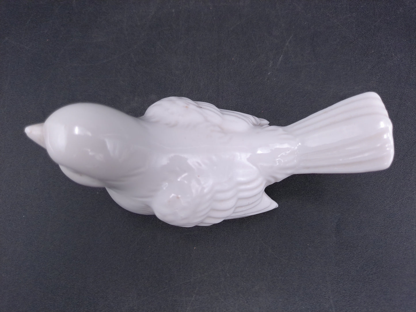White Porcelain Bird Sparrow Figurine