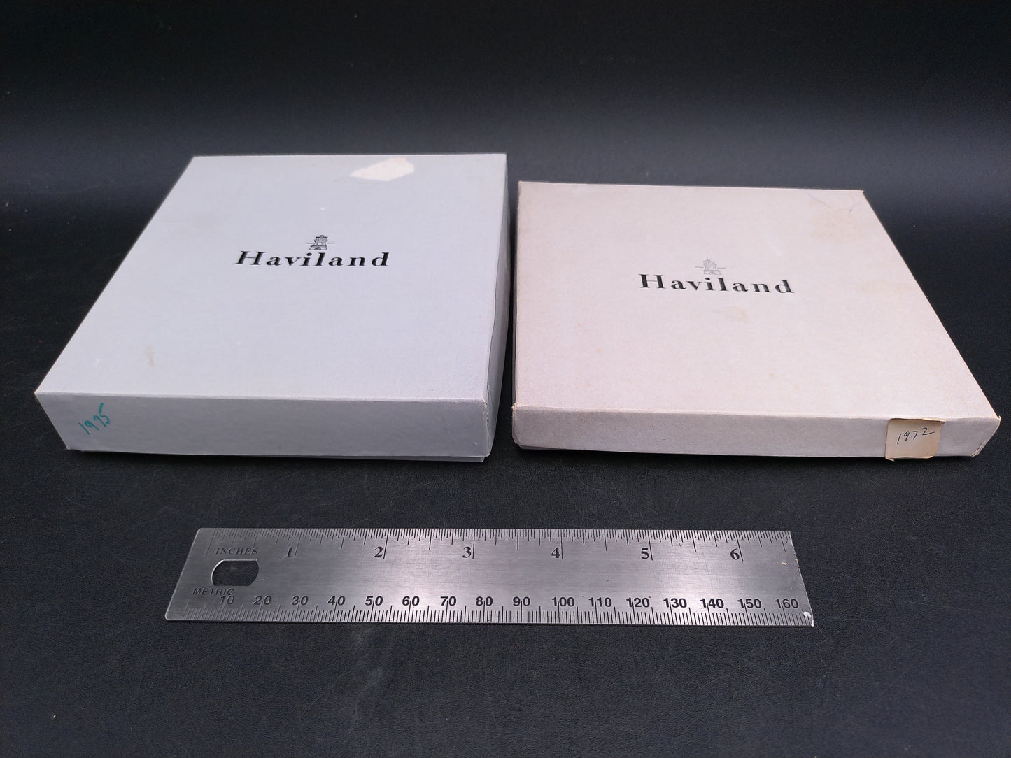 Haviland Porcelain Ornament Christmas Decoration On Moon Design Box Lot of 2 #4
