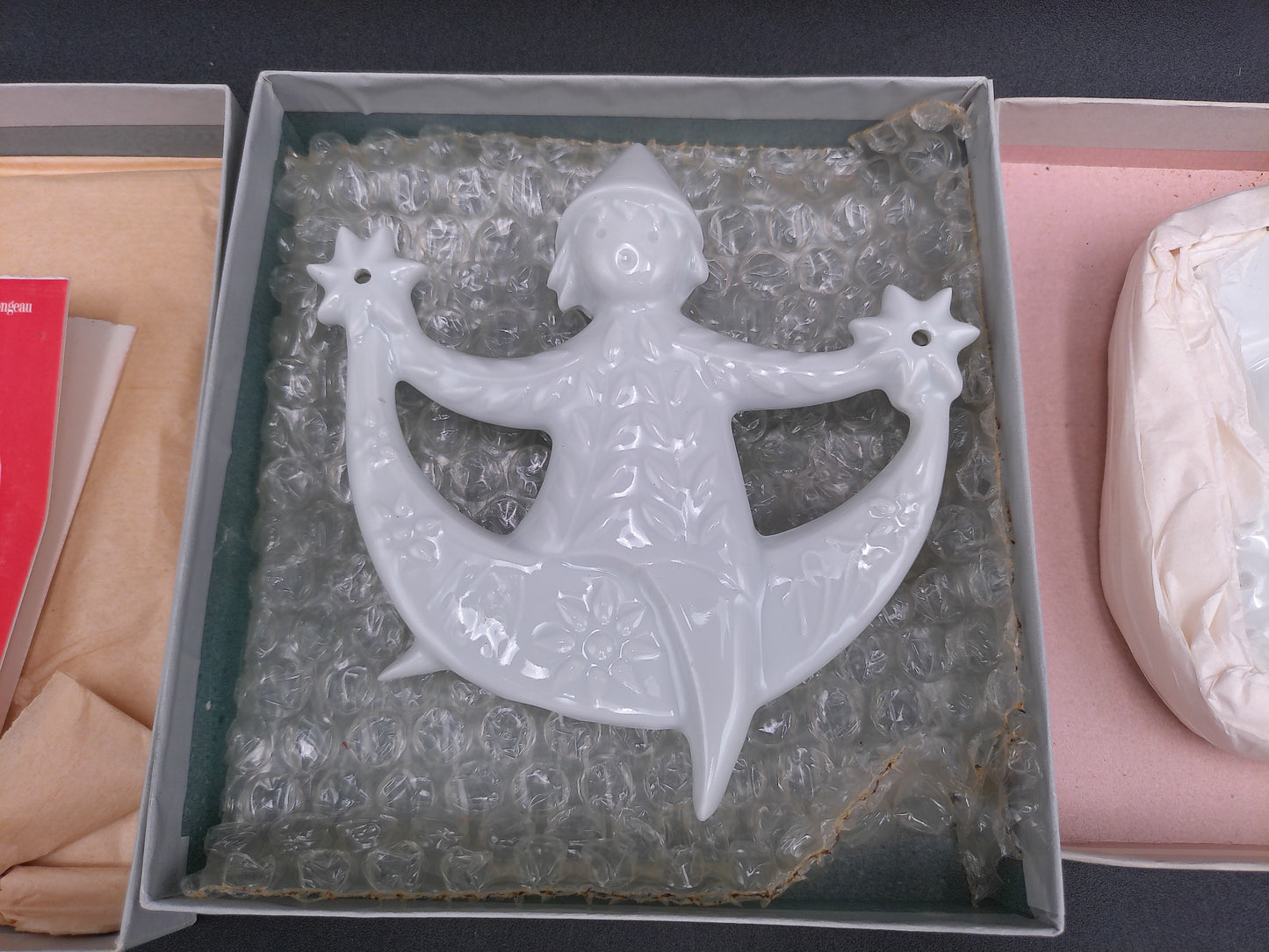 Haviland Porcelain Ornament Christmas Decoration On Moon Design Box Lot of 2 #4