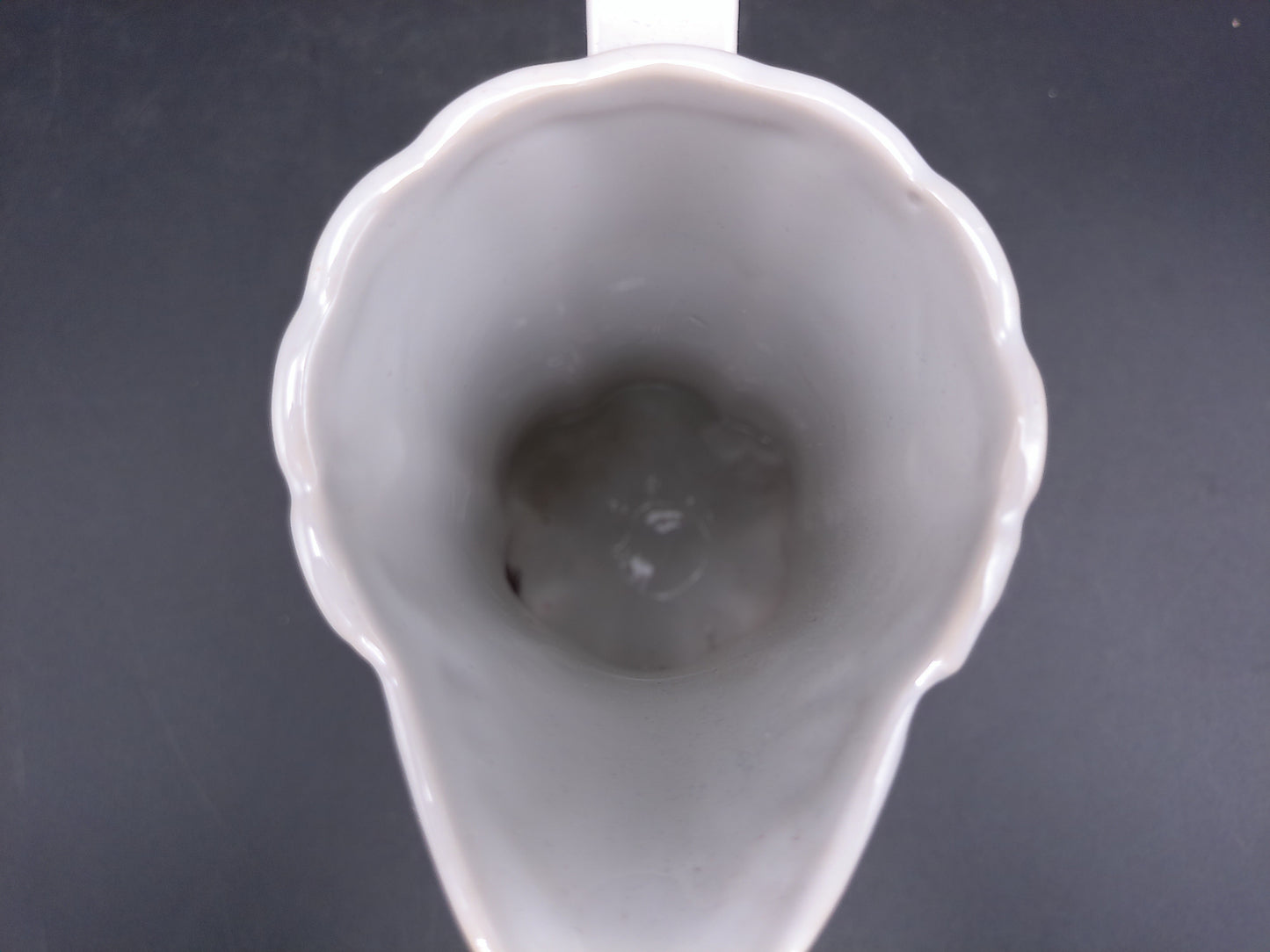 White Embossed Pitcher Decorative Design Vintage