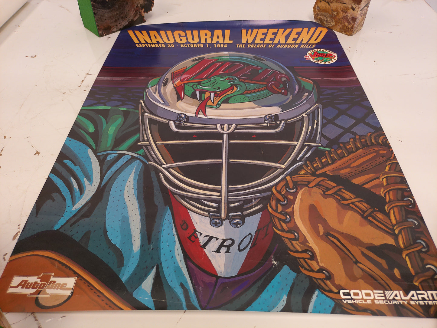 Vintage 1994 Detroit Vipers IHL Hockey Inaugural Weekend Poster