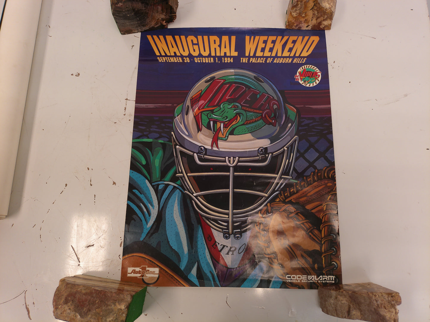 Vintage 1994 Detroit Vipers IHL Hockey Inaugural Weekend Poster