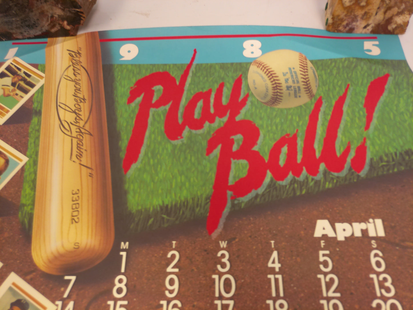 Play Ball Wall Calendar Poster Baseball 1985 Chope Stevens Paper Company