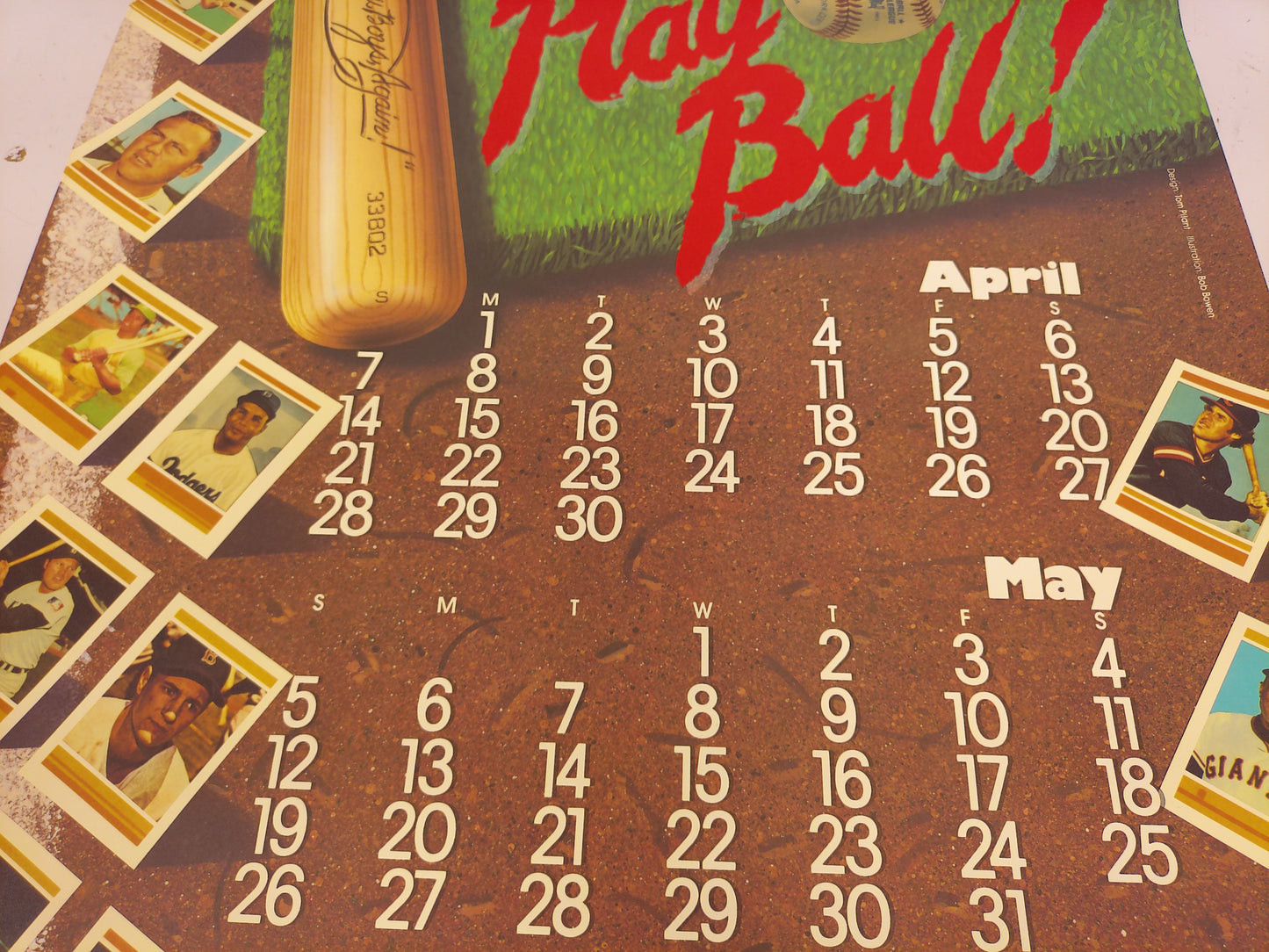 Play Ball Wall Calendar Poster Baseball 1985 Chope Stevens Paper Company