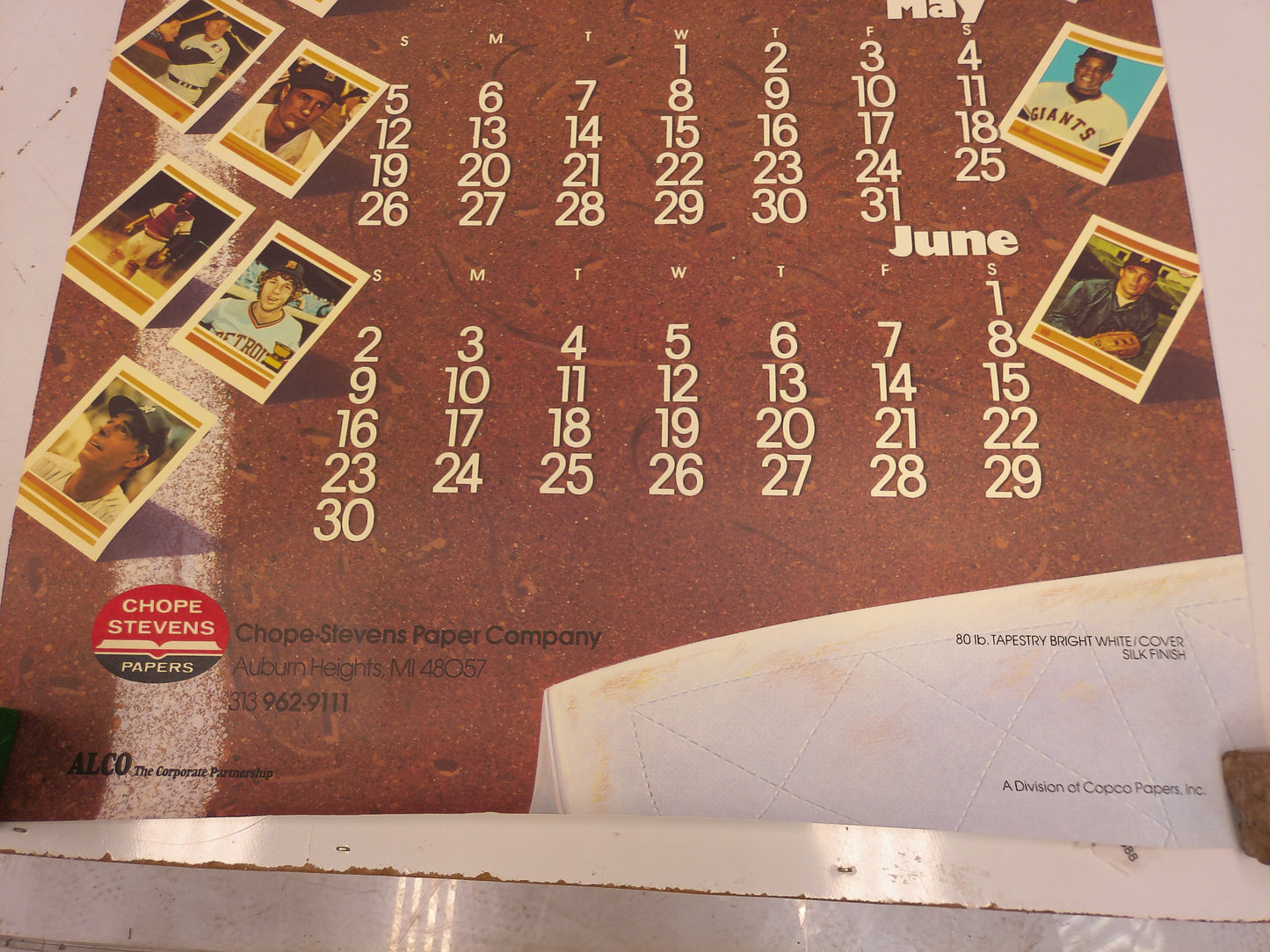 Play Ball Wall Calendar Poster Baseball 1985 Chope Stevens Paper Company