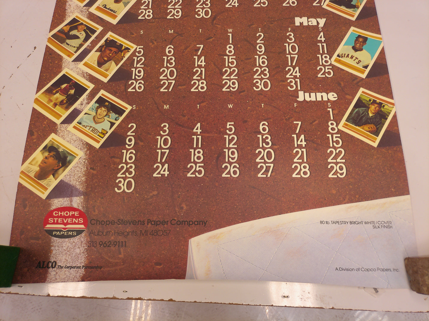 Play Ball Wall Calendar Poster Baseball 1985 Chope Stevens Paper Company