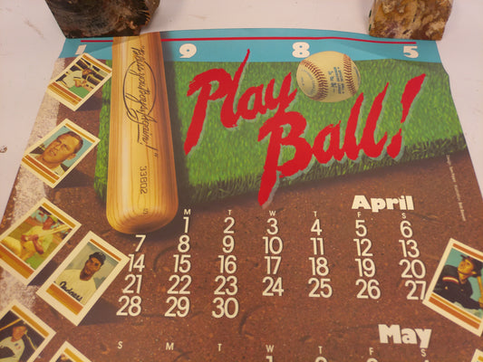 Play Ball Wall Calendar Poster Baseball 1985 Chope Stevens Paper Company