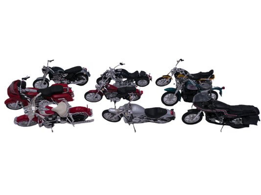 Lot of 9 Motorcycles Including Maisto Harley-Davidson 1962 FLH Duo Glide and more