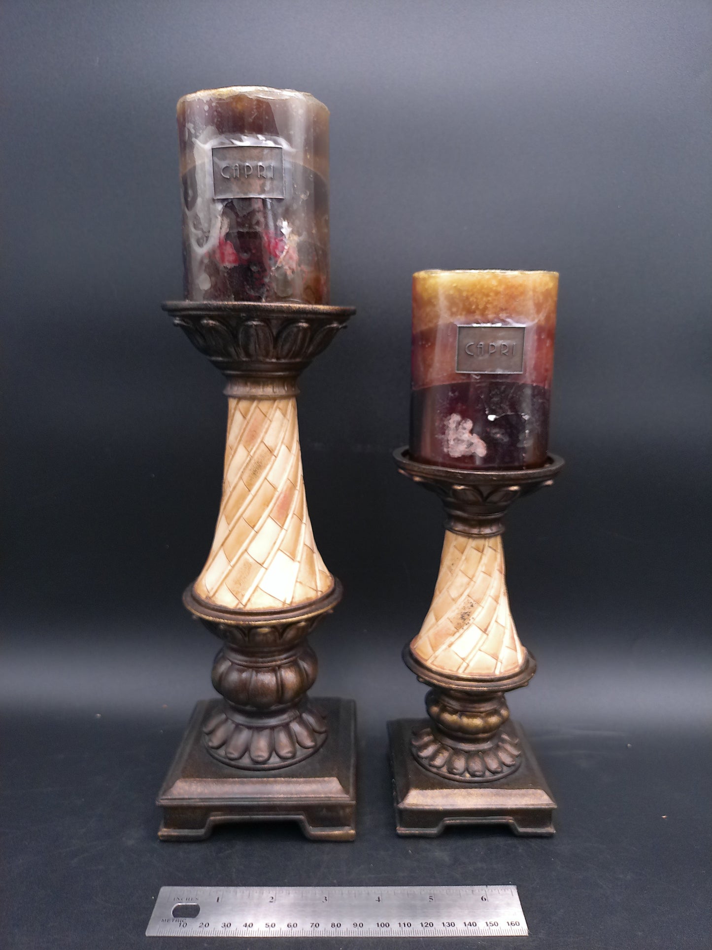 Candle Stick Holders and Capri Candle Vintage Beautiful Design set of 2