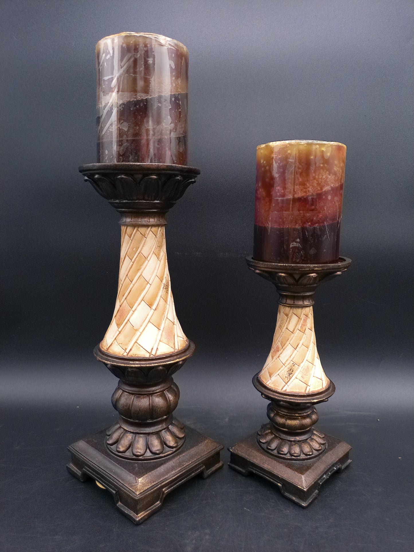 Candle Stick Holders and Capri Candle Vintage Beautiful Design set of 2