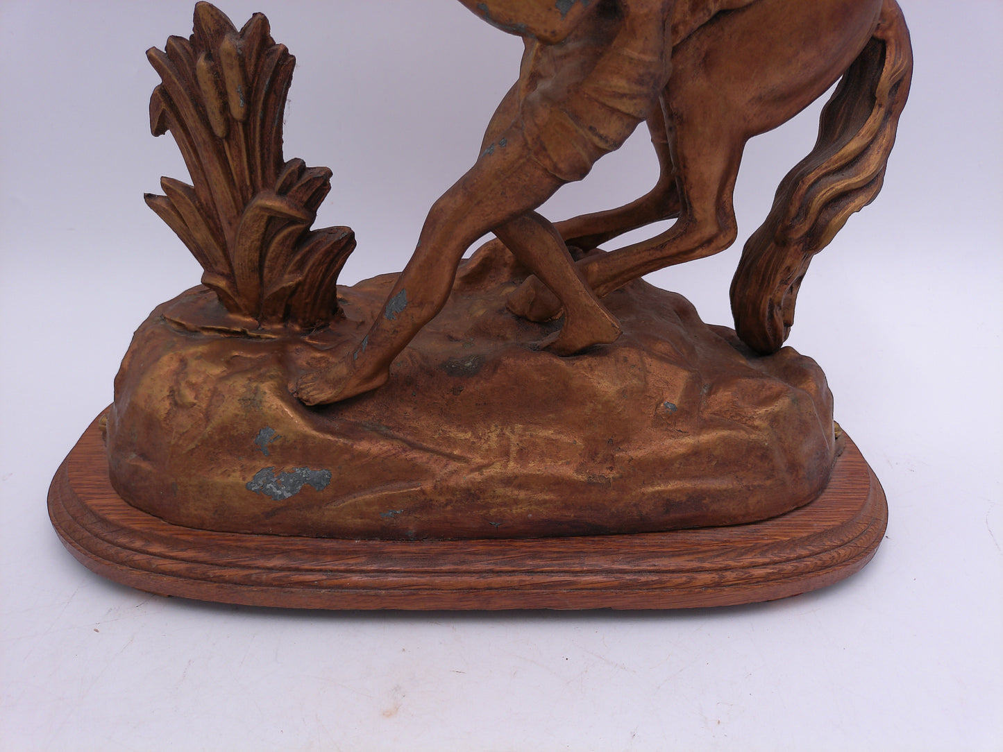 Rearing Horse with Groom Sculpture Metal