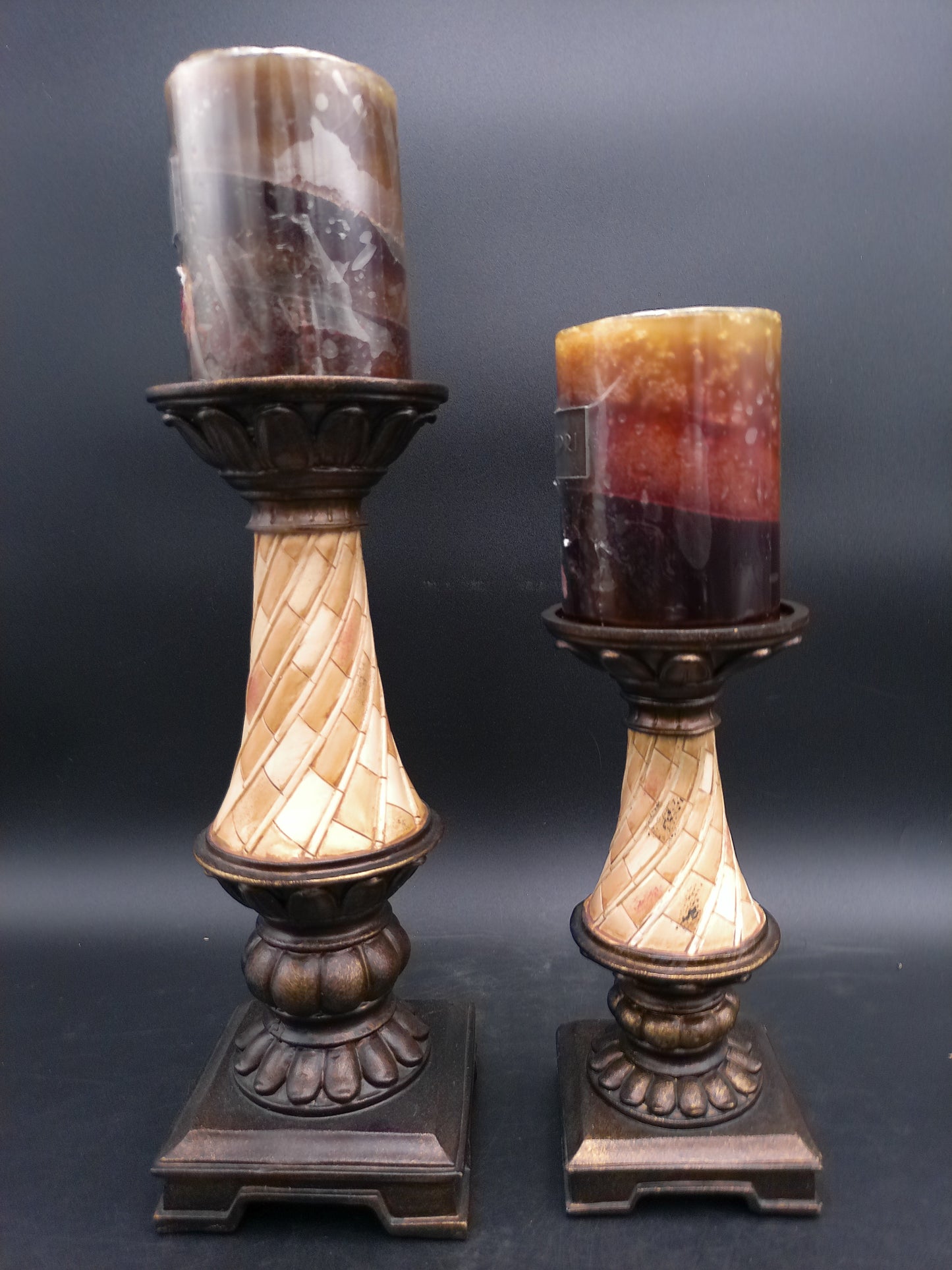 Candle Stick Holders and Capri Candle Vintage Beautiful Design set of 2