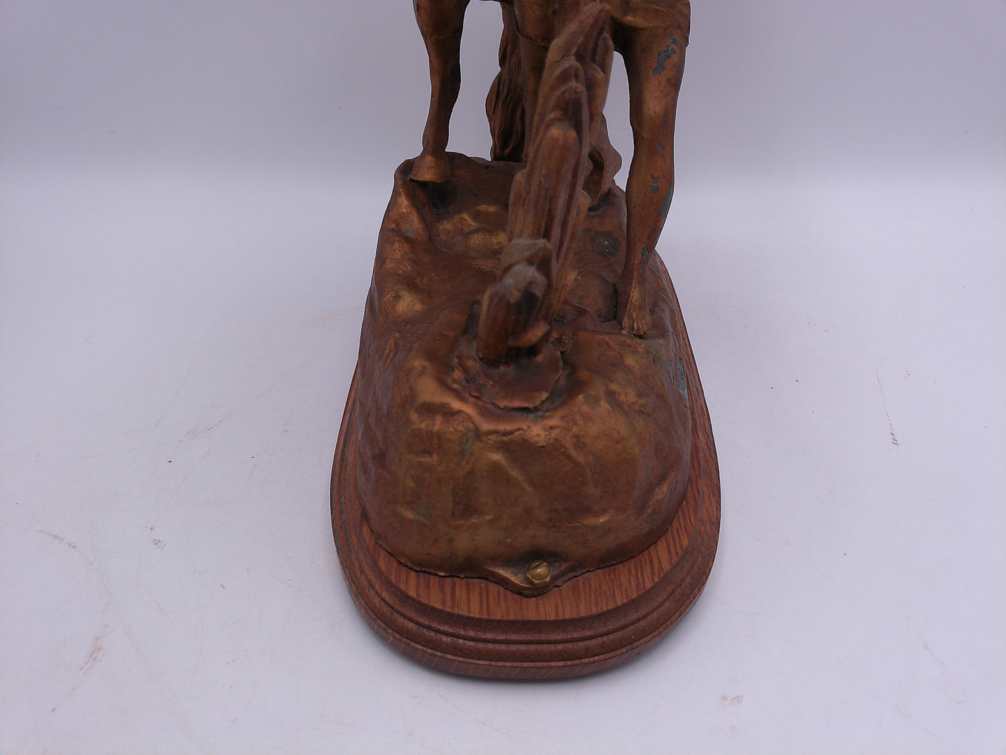 Rearing Horse with Groom Sculpture Metal