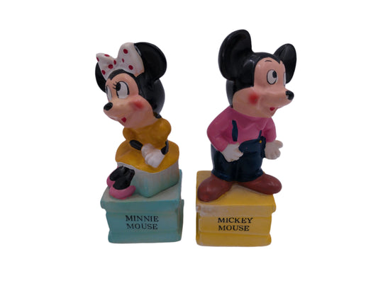 Walt Disney Mickey & Minnie Mouse Salt and Pepper Shakers - Rare Vintage 1952