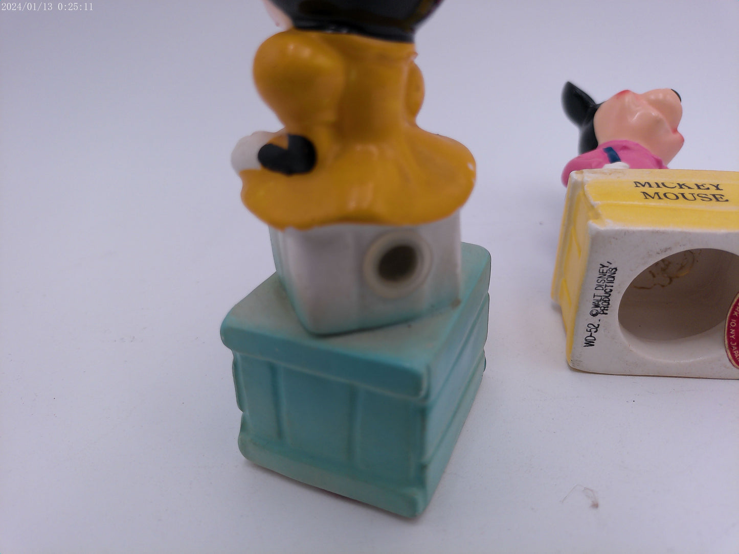 Walt Disney Mickey & Minnie Mouse Salt and Pepper Shakers - Rare Vintage 1952
