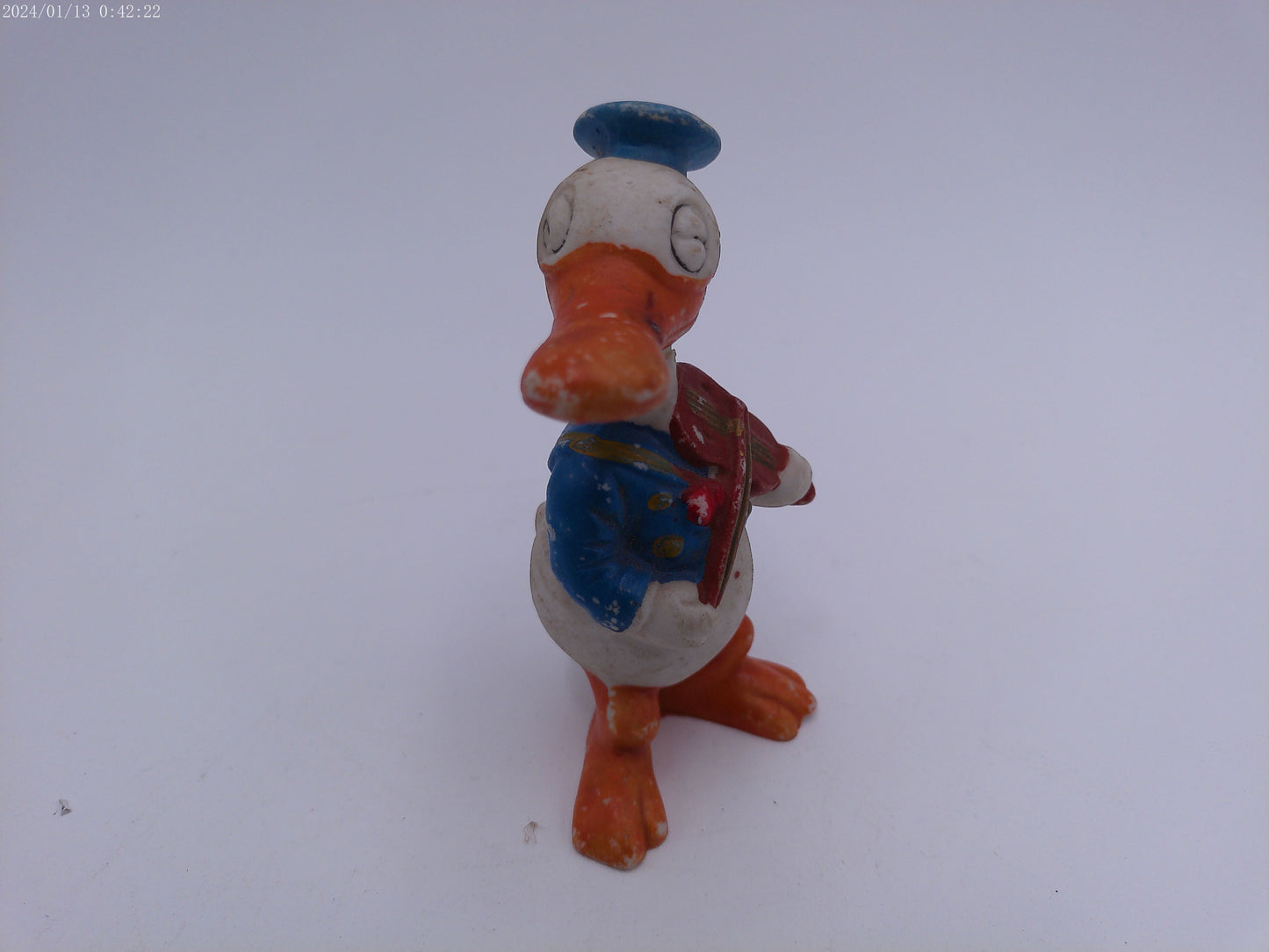 Donald Duck Long Bill  Bisque Musician Playing Violin 4 1/2” Disney 1930s Japan