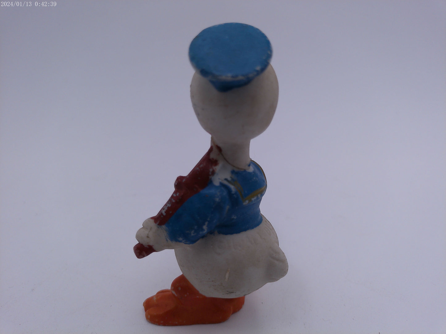 Donald Duck Long Bill  Bisque Musician Playing Violin 4 1/2” Disney 1930s Japan