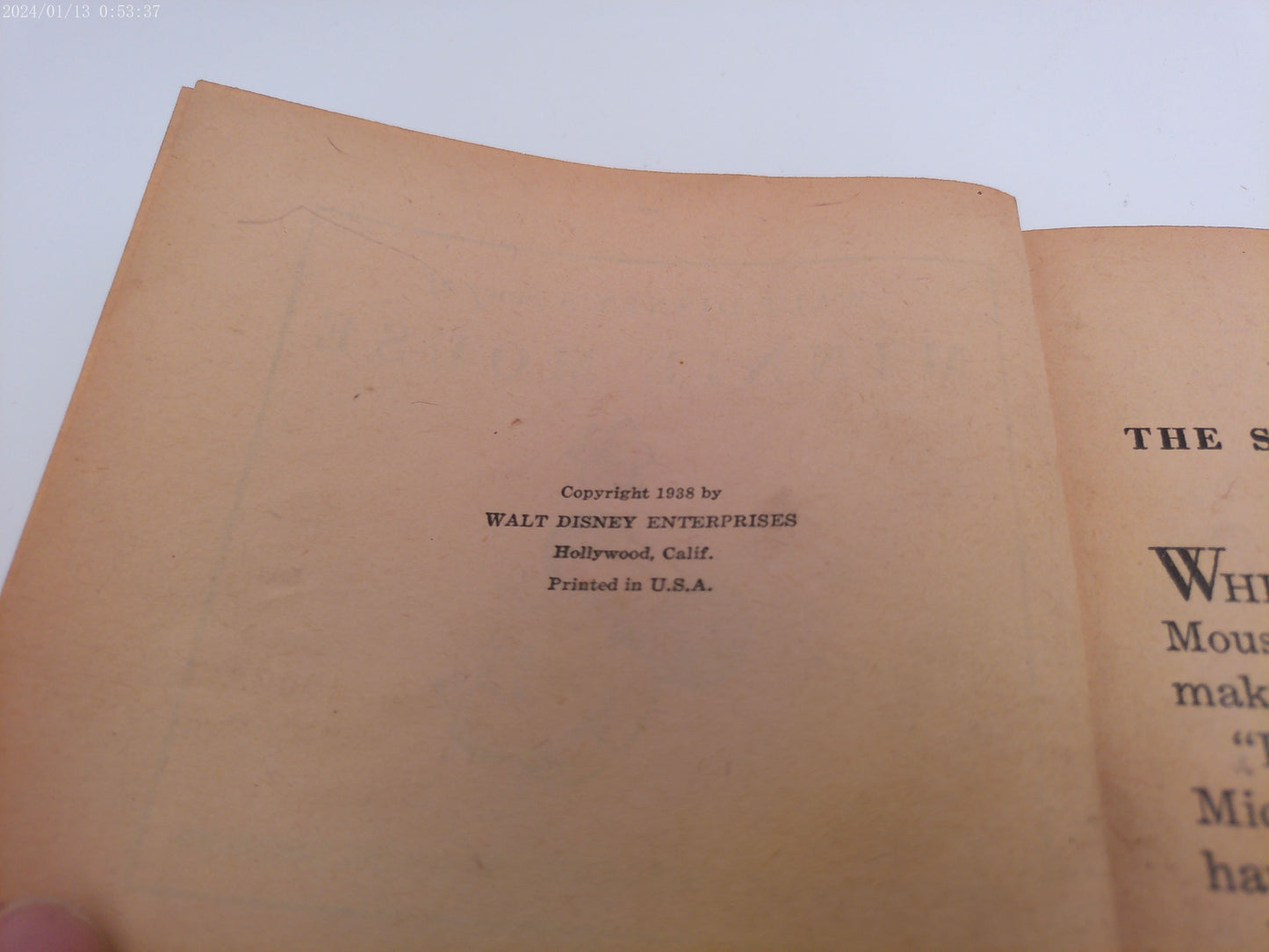 Disney Minnie Mouse 1938 Book and Mickey Mouse Cine Art Films