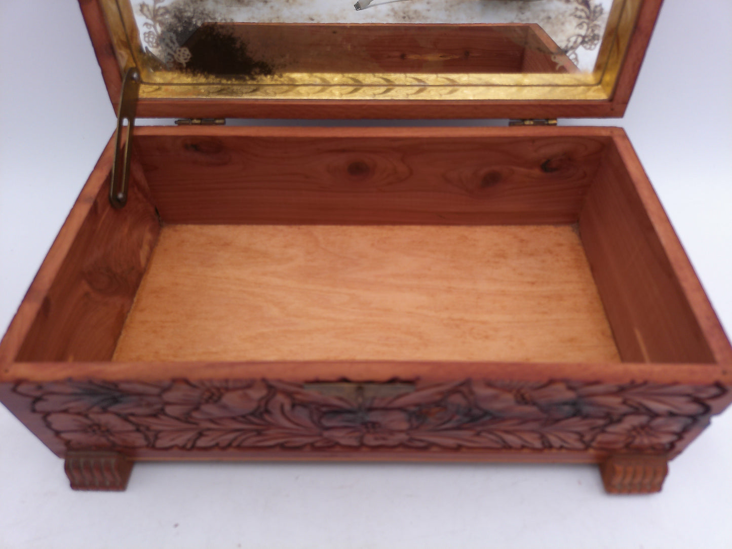 Wooden Jewelry Box Hand Carved with Intricate design