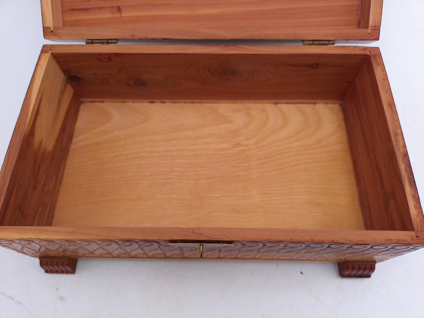 Jewelry cedar chest vintage wood dresser box w/ country cottage print