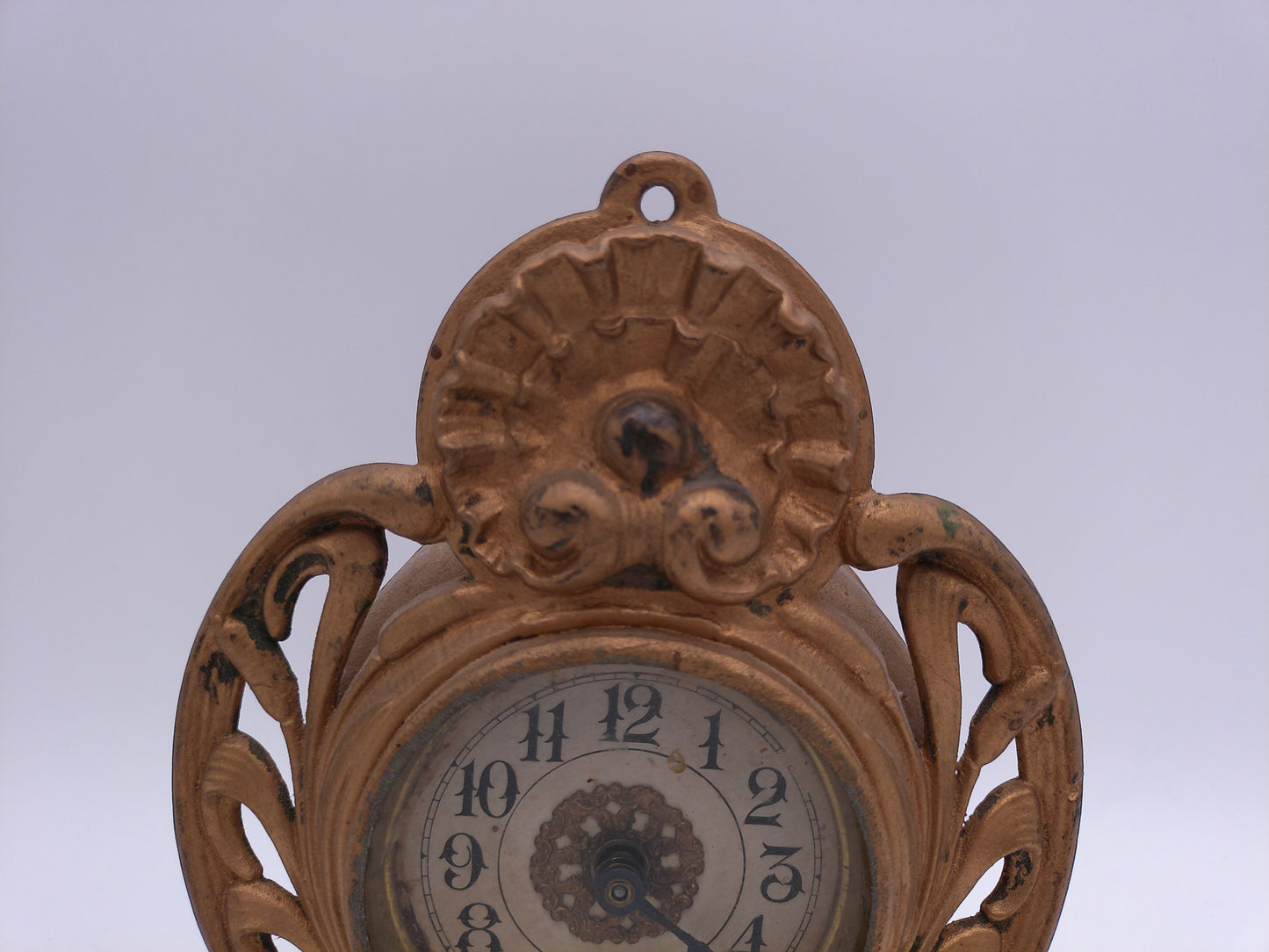 Brass Clock w/ Koi Devil Fish Clamshell Dolphin and Shell Motif  Vintage