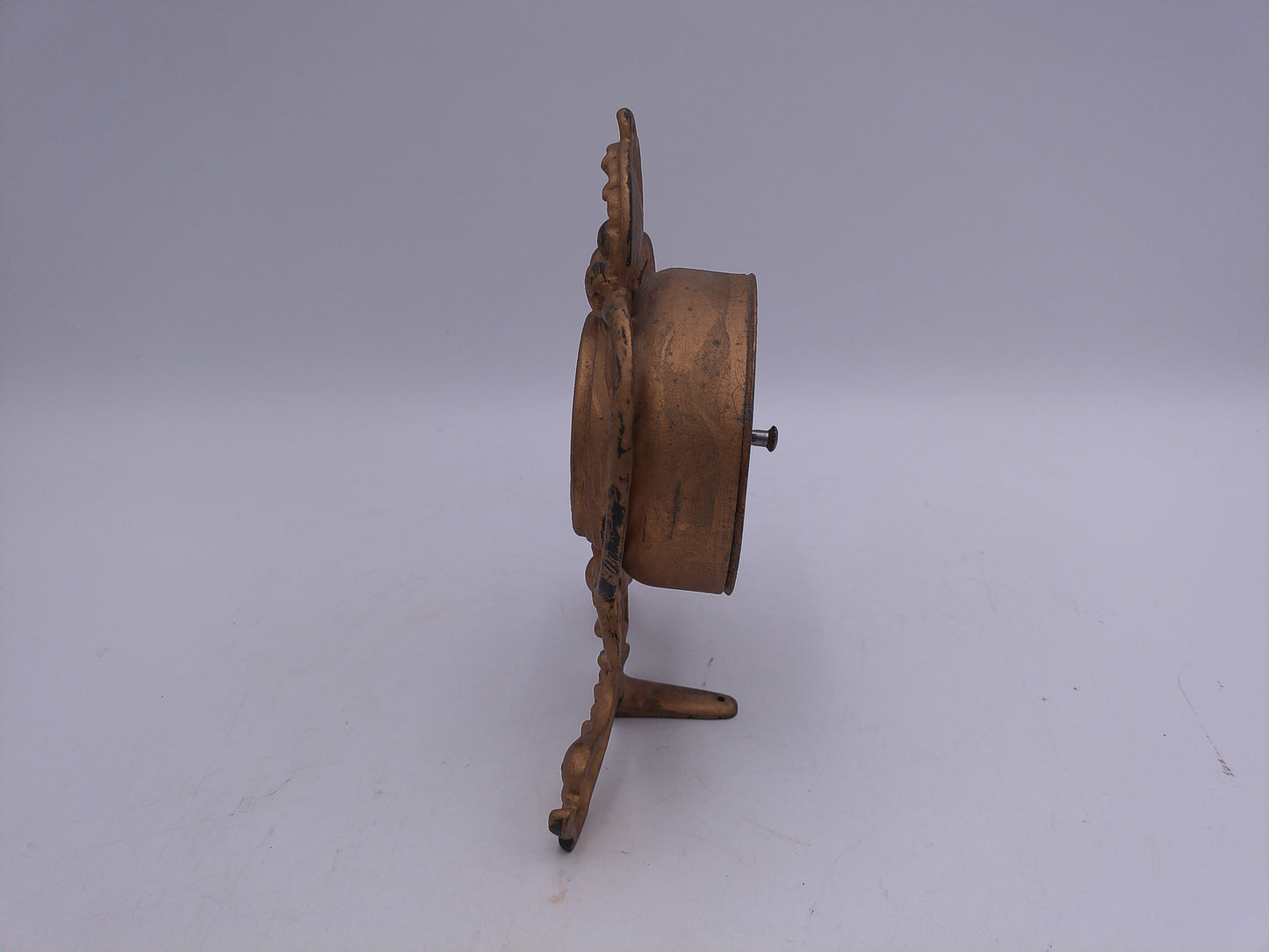 Brass Clock w/ Koi Devil Fish Clamshell Dolphin and Shell Motif  Vintage