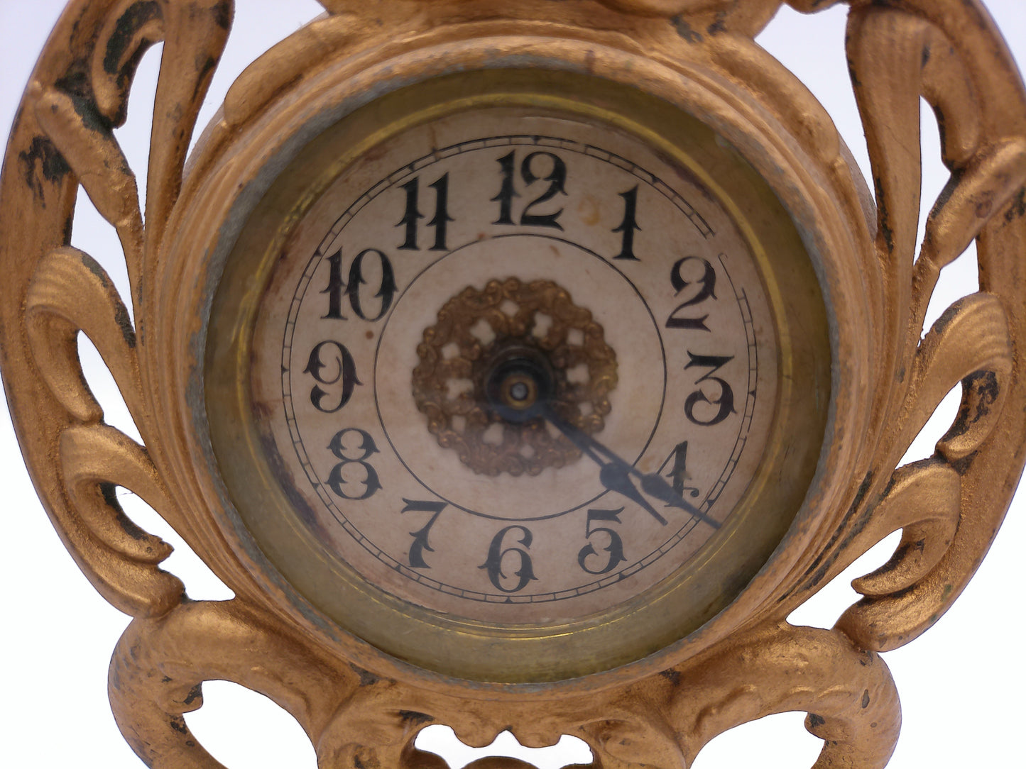 Brass Clock w/ Koi Devil Fish Clamshell Dolphin and Shell Motif  Vintage