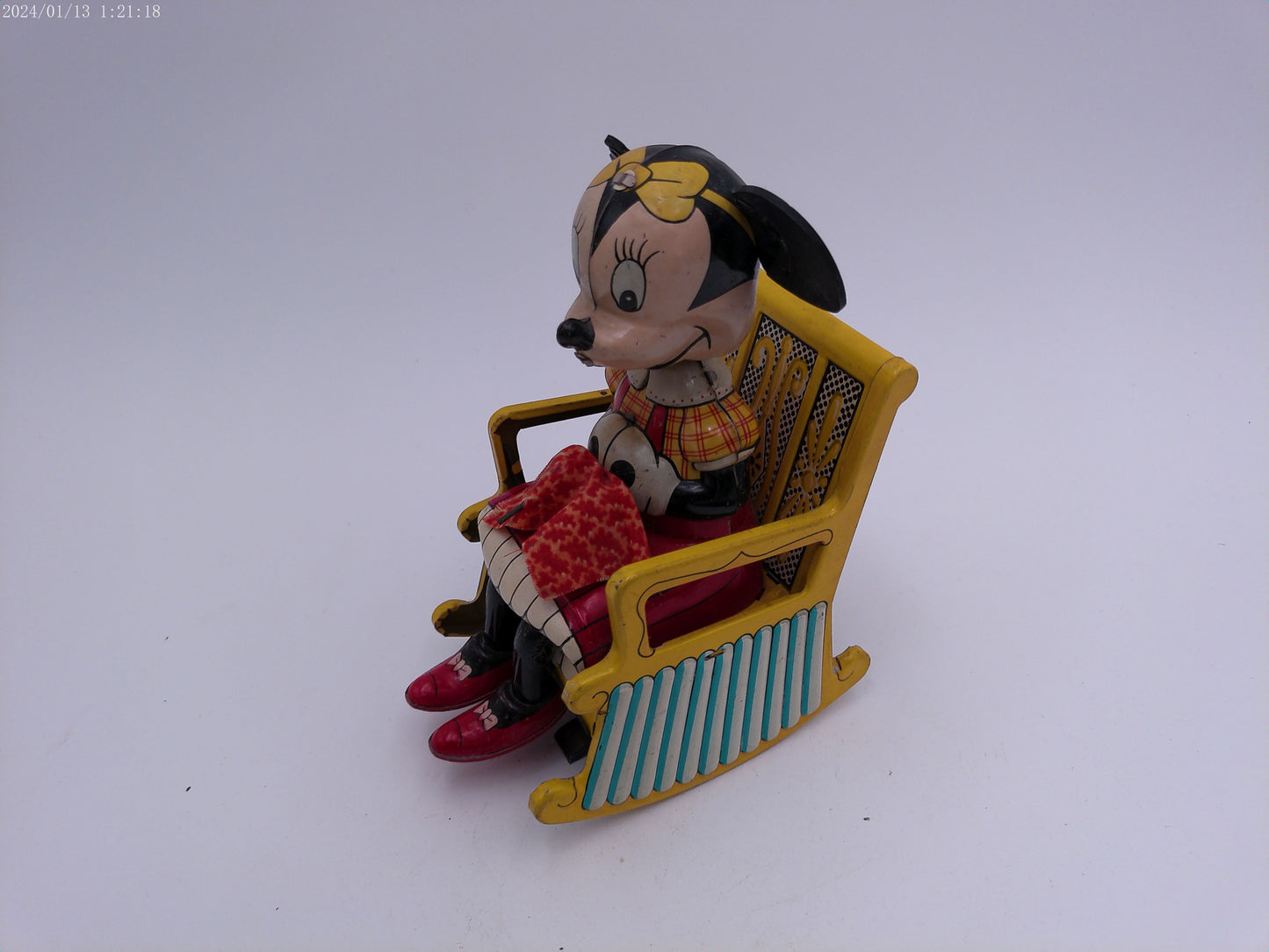 Disney Marx Line Mar Mechanical Minnie Mouse Knitting Tin Wind Up Toy
