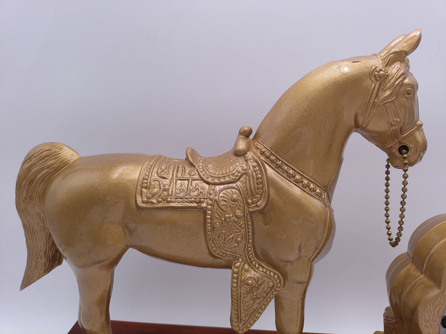 mid-century United self-starting horse clock