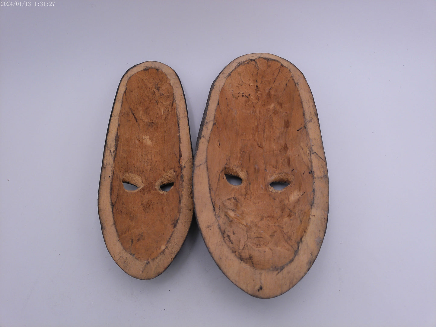 African Hand carved wood mask Pair of Them