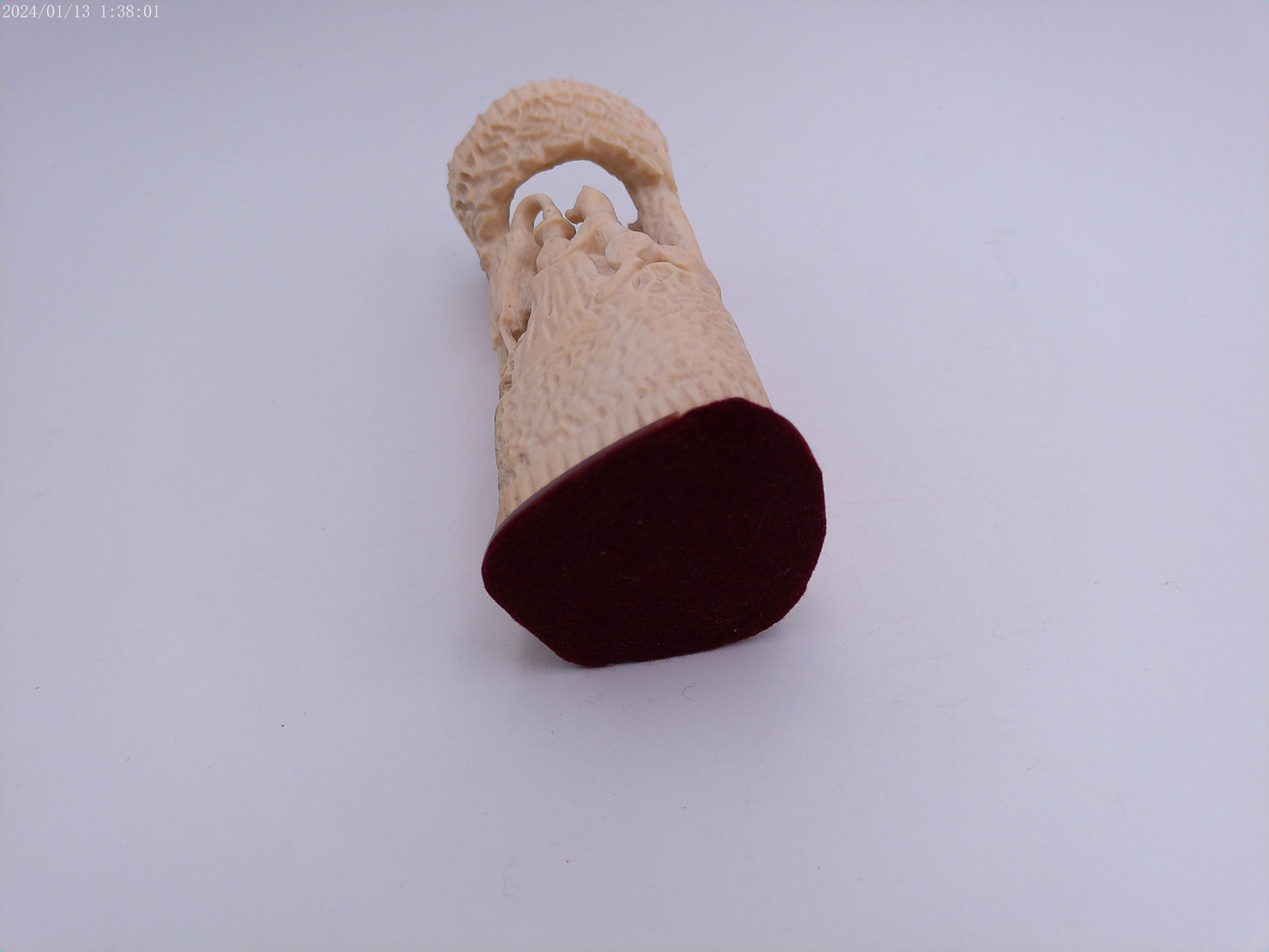 handcrafted bone hand carved Pen stand with hand carved design