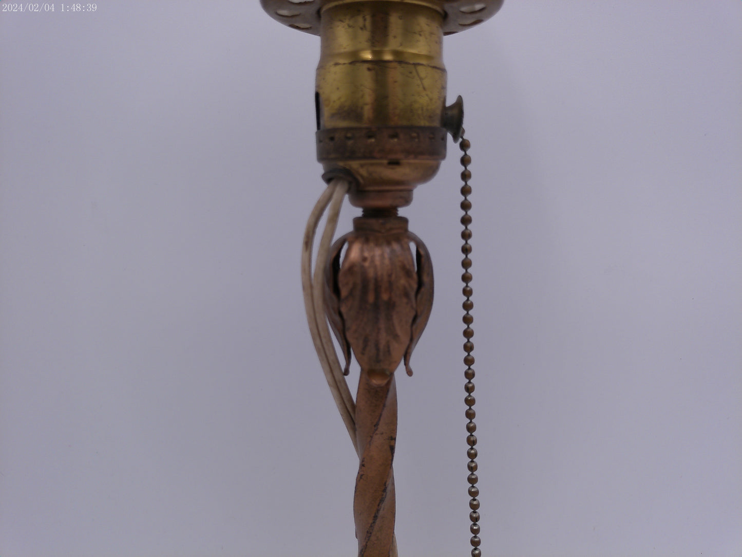 Brass Candle Holder Vintage Table Lamp