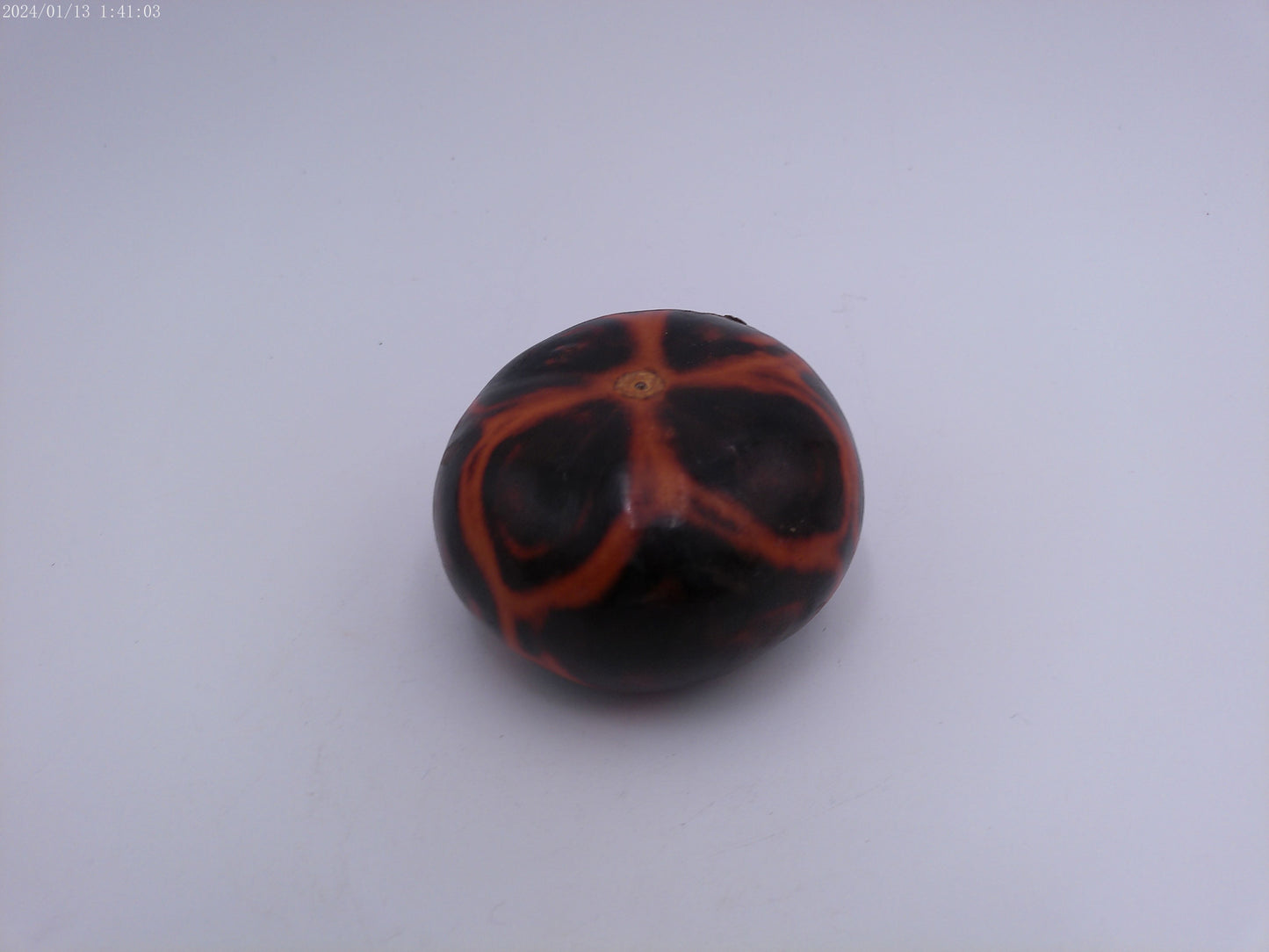 African Hand Craved Gourd with Metal Rim