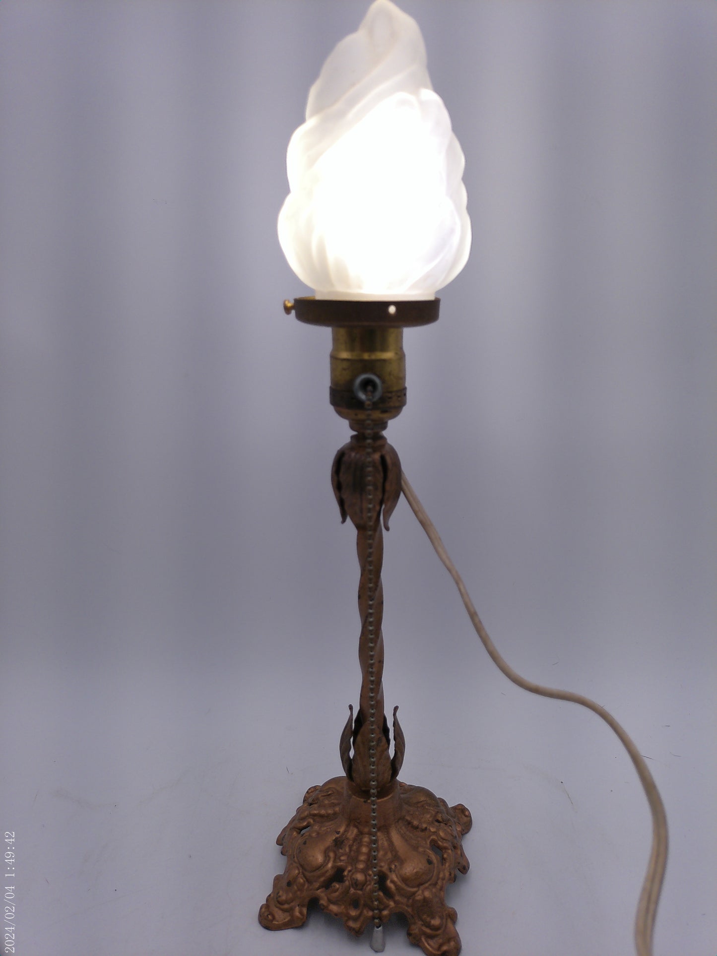Brass Candle Holder Vintage Table Lamp