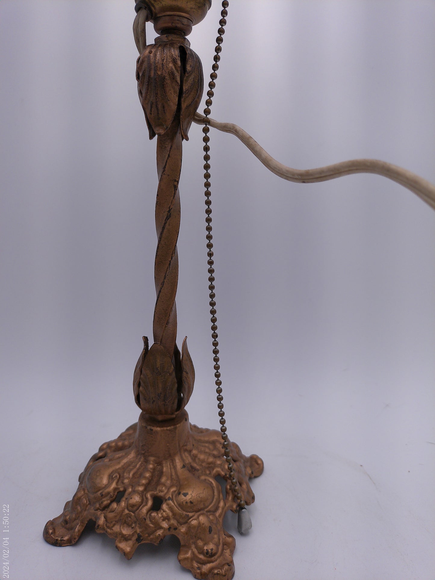 Brass Candle Holder Vintage Table Lamp
