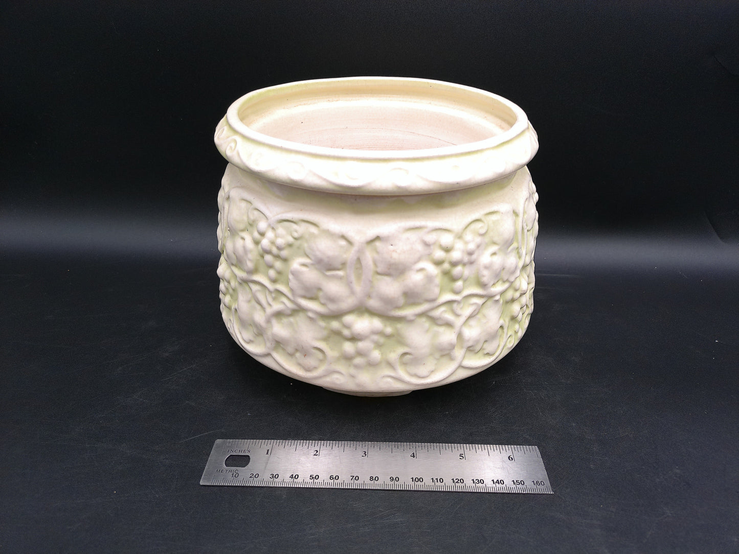 Floral Ceramic Pot Vase with Insert Vintage