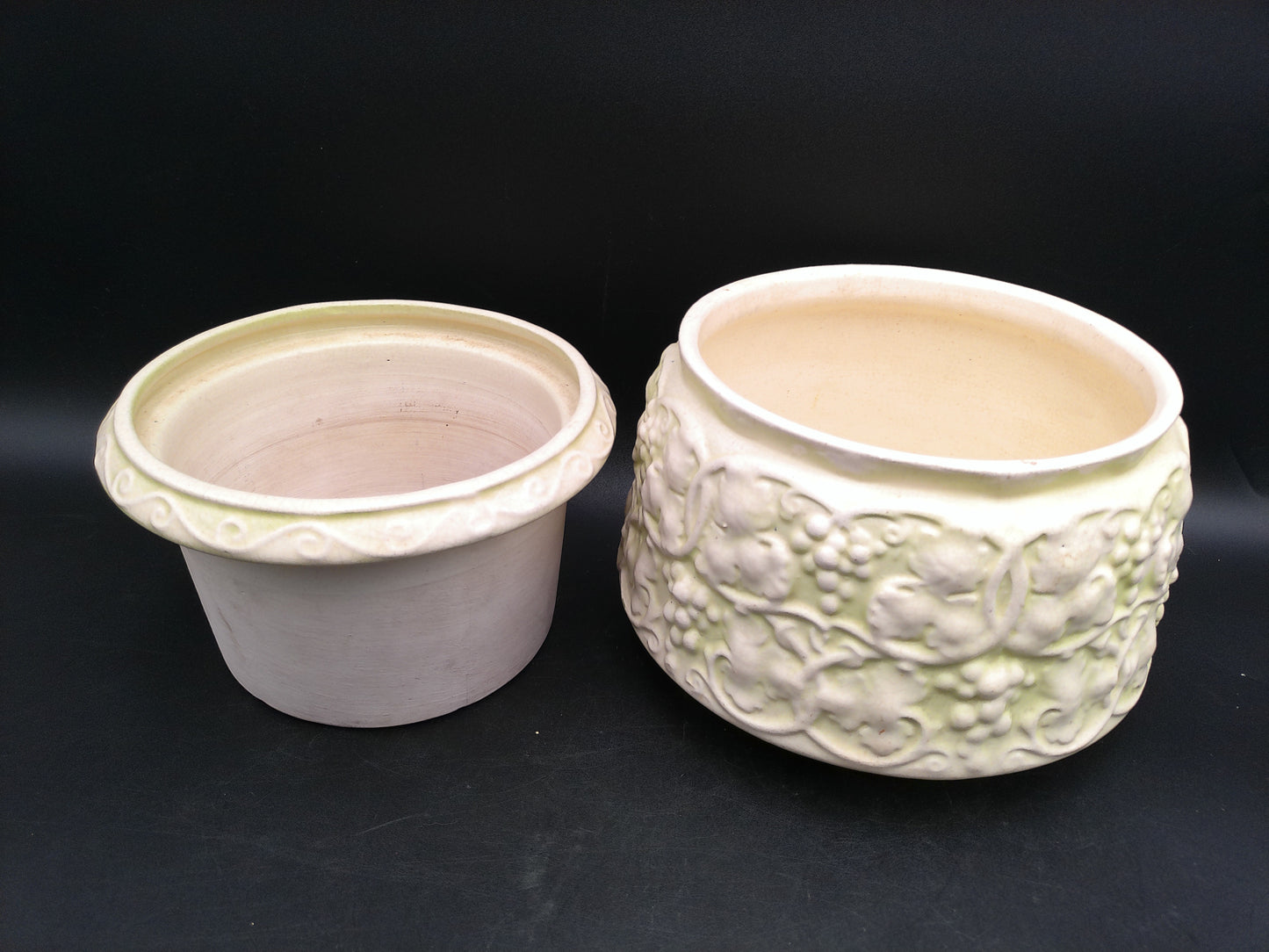 Floral Ceramic Pot Vase with Insert Vintage