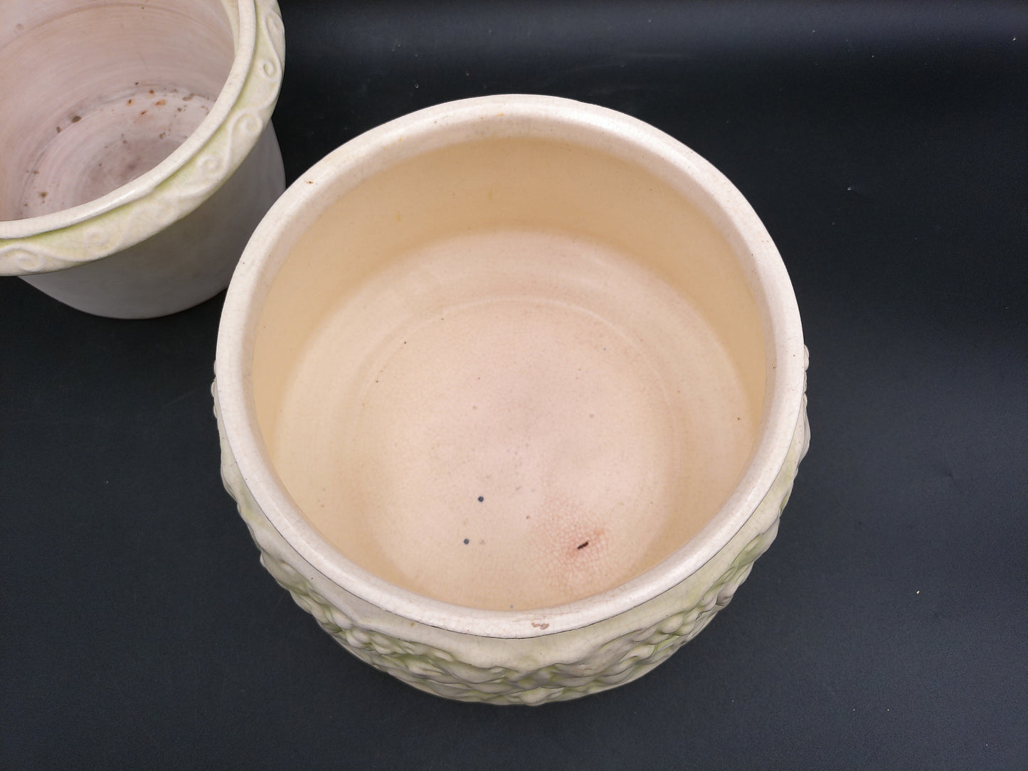 Floral Ceramic Pot Vase with Insert Vintage
