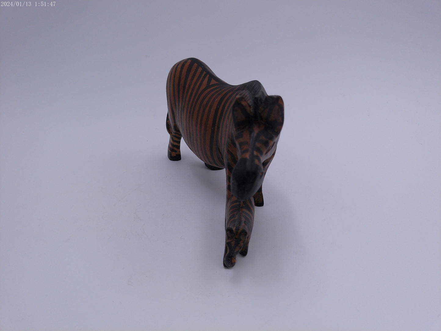 Zebra with Baby Figure Wood vintage mid century artwork