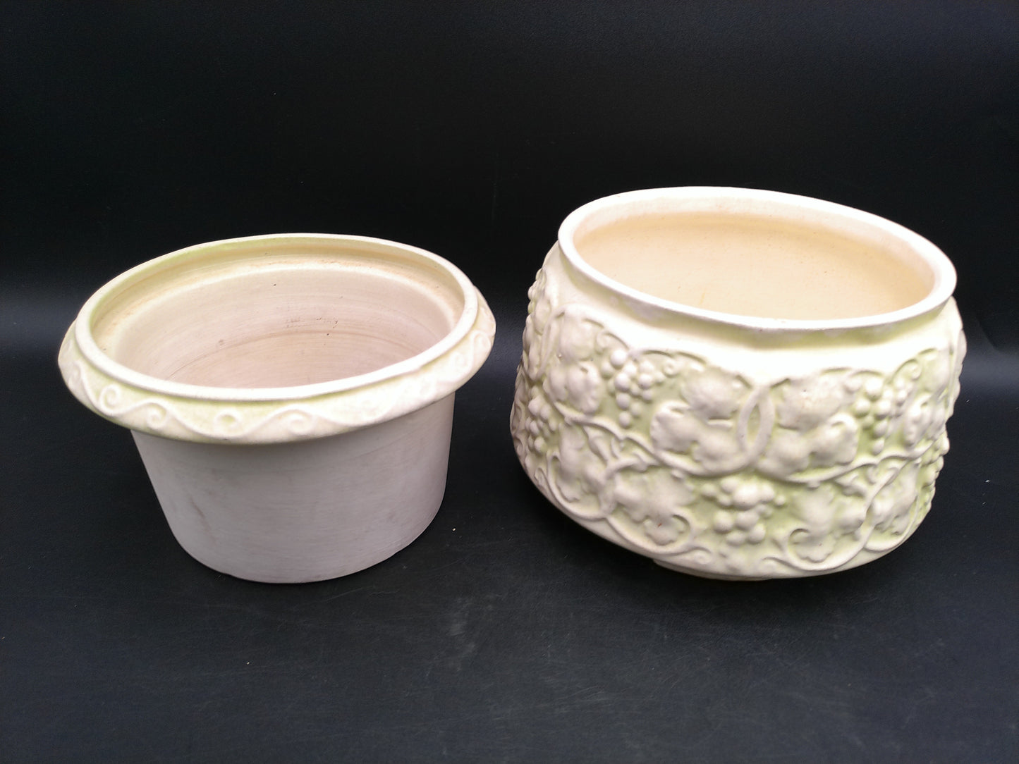 Floral Ceramic Pot Vase with Insert Vintage