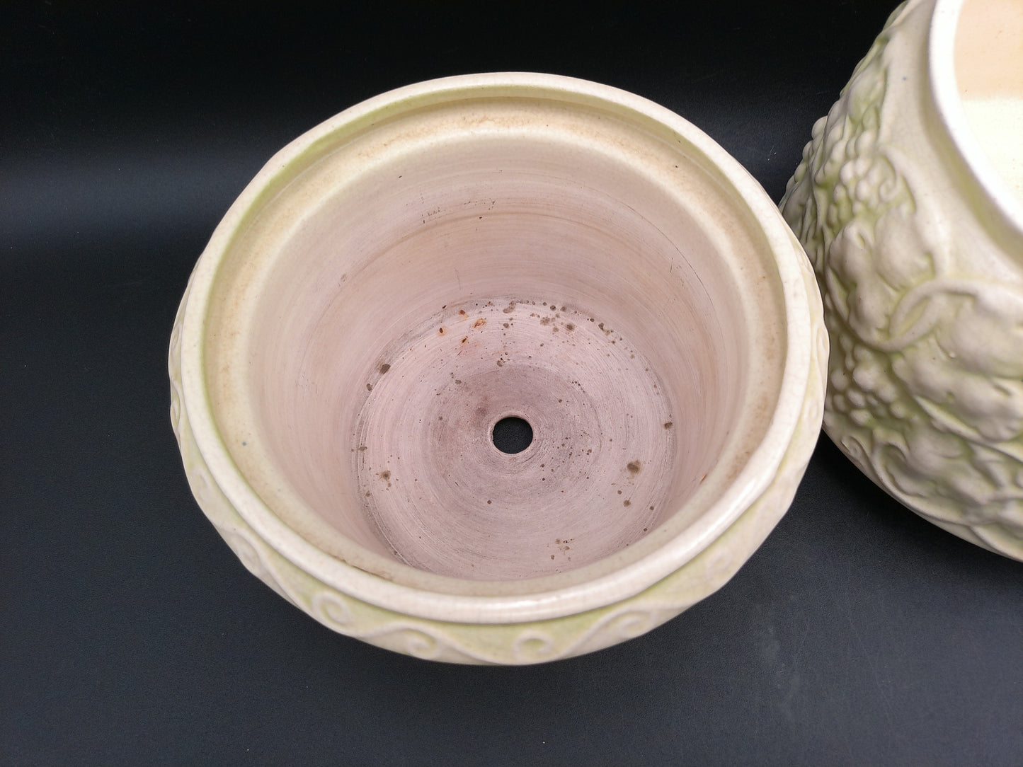 Floral Ceramic Pot Vase with Insert Vintage