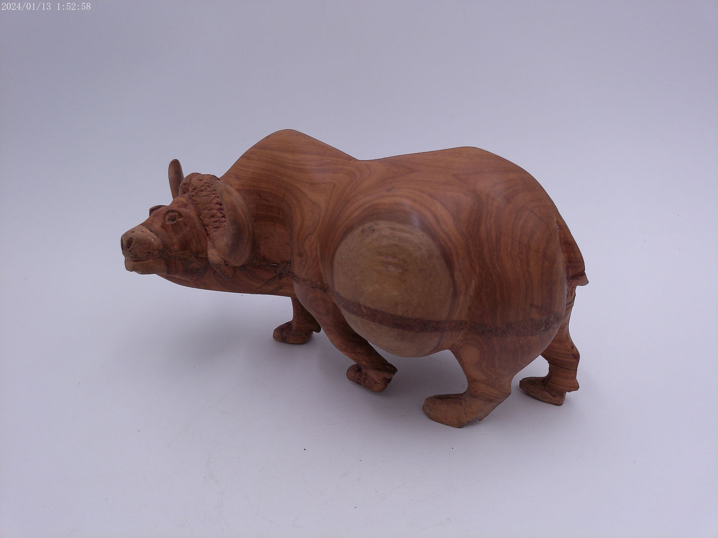 African Water Buffalo wood Statue Vintage