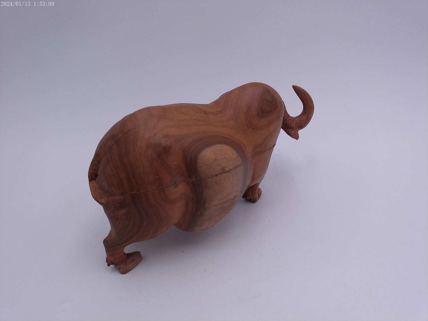 African Water Buffalo wood Statue Vintage